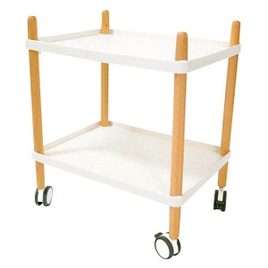 PAPERFLOW Rollwagen mit.2 Ab. weiß/buche