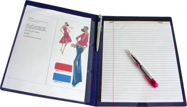 EXXO by HFP Konferenzmappe / Schreibmappe / Kongressmappe A4, aus PP, mit Einschubtaschen, Visitenkartentaschen, inkl. Schreibblock und Registertaschen, Farbe: rot - 1 Stück