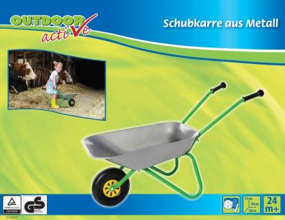 OA Schubkarre-Metall, silber/grün