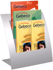 KERKMANN Tisch-Prospekthalter Varia, DIN A4 hoch, 5 Fächer alusilber, aus pulve