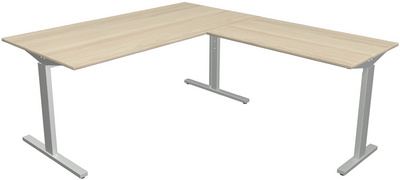 kerkmann Schreibtisch Form 2 mit Anbau, (B)1.800 mm, eiche