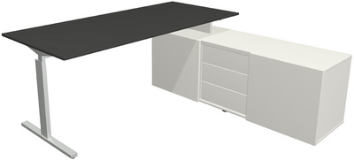 kerkmann Komplett-Arbeitsplatz Form 2, anthrazit