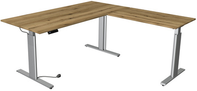 kerkmann Sitz-Steh-Schreibtisch Move 3 mit Anbau, eiche