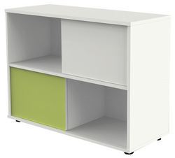 kerkmann Schiebetürenregal, 2 Ordnerhöhen, weiß/grün