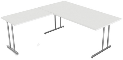 kerkmann Schreibtisch Start Up mit Anbau, (B)2.000 mm, grau