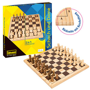 Idena 2in1 Schach und Dame Brettspiel