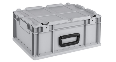 ALLIT Aufbewahrungsbox ProfiPlus EuroCarry 417, grau Eurobox aus PP, mit Klappd