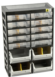ALLIT Lagermagazin (B x H x T) 305 x 435 x 170 mm Schwarz, Grau, Gelb VarioPlus