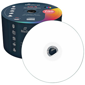 MEDIARANGE CD-R 52x 700MB/80min Inkjet Fullsurface-Printable  Cake50(Mindestabn