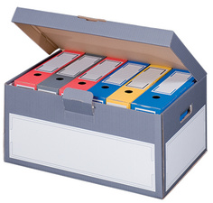 Restposten: SMARTBOXPRO Archiv-Klappdeckelbox, grau
