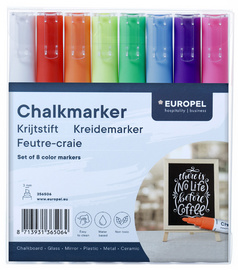 EUROPEL Kreidemarker 6 mm, 8er Etui, farbig sortiert