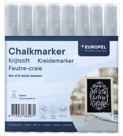 EUROPEL Kreidemarker 6 mm, 8er Etui, weiß