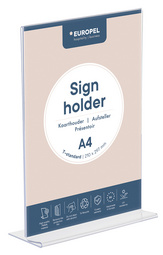 EUROPEL Tischaufsteller Acrylic, 105 x 210 mm, gerade