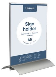 EUROPEL Tischaufsteller, 1/3 DIN A4 hoch, Aluminiumsockel