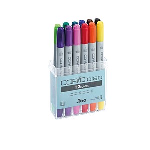12 COPIC® Ciao Layoutmarker farbsortiert 1,0 + 6,0 mm