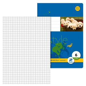 10 Staufen® Schulhefte Lineatur 5 kariert DIN A5 ohne Rand, 16 Blatt