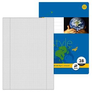 10 Staufen® Schulhefte Lineatur 28 kariert DIN A4 Innen- und Außenrand, 16 Blatt