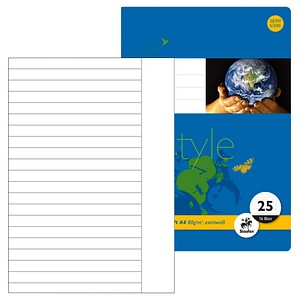 10 Staufen® Schulhefte Lineatur 25 liniert DIN A4 Außenrand, 16 Blatt