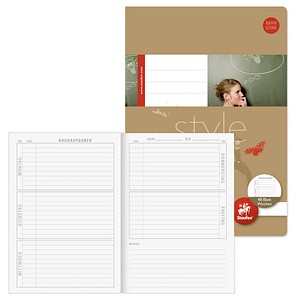 Staufen® Hausaufgabenheft Style Lineatur Sonderlineatur liniert DIN A5 Rand rundum, 48 Blatt
