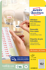ZWECKFORM AVERY Stick+Lift Preis-Etiketten, 26 x 16 mm, weiß wiederablösbar, fü
