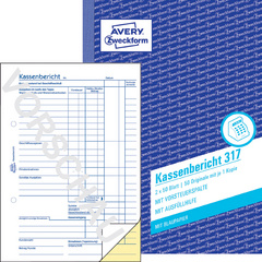 ZWECKFORM AVERY Zweckform Formularbuch "Kassenabrechnung", A4 1. und 2. Blatt b