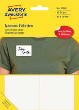 AVERY Zweckform Namens-Etiketten, 80 x 54 mm, ablösbar, weiß