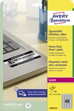 ZWECKFORM Avery-Typenschild-Etiketten L6011-100 ( 63.5 mm x 29.6 mm ),Silber, 1