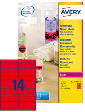 ZWECKFORM AVERY Étiquettes fluorescentes, 99,1 x 38,1 mm, rouge fluo haute visi