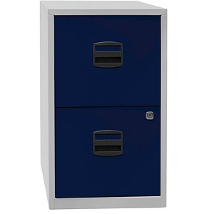 BISLEY Home PFA 2 Hängeregistraturschrank lichtgrau, oxfordblau mit 2 Schubladen 41,3 x 40,0 x 67,2 cm