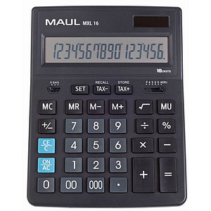 MAUL Tischrechner MXL 16, 16-stellig, schwarz
