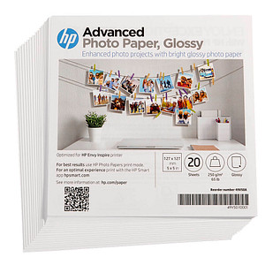 HP Fotopapier 49V50A 12,7 x 12,7 cm glänzend 250 g/qm 20 Blatt