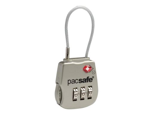 PACSAFE Prosafe 800 TSA Kabel Zahlenschloss Silver