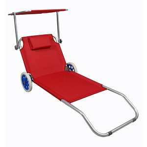 VCM Sonnenliege rot Stahl