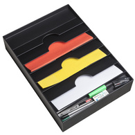 PAPERFLOW Schubladeneinsatz, 6 Fächer, schwarz aus Polystyrol, Achsabstand: 330