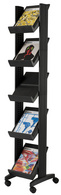 Prospektständer Mobile 167,5x35x38,5cm schwarz, mit Metall-Innenstruktur