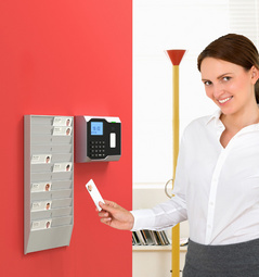 PAPERFLOW Wandhalter für Mitarbeiterkarten, 24 Fächer hochwertiges kratz- und s