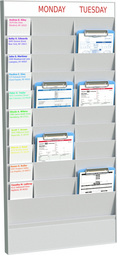 PAPERFLOW Wand-Büroplaner 20 Fächer, A5, Grundelement, grau aus hochwertigem, k