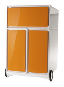 PAPERFLOW Rollcontainer easyBox, 1 Schub, weiß / orange