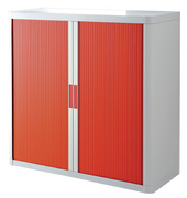 PAPERFLOW Rollladenschrank easyOffice, 2 Böden, weiß / rot