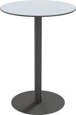 PAPERFLOW Gartentisch CROSS, Durchmesser: 800 mm, grau