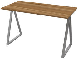 PAPERFLOW Schreibtisch easyHome LV9, metallic-grau/walnuss