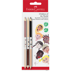 FABER-CASTELL Buntstifte Children of the World, 3er Blister