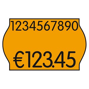METO Preisetiketten leuchtorange permanent 26,0 x 16,0 mm, 18 Rollen