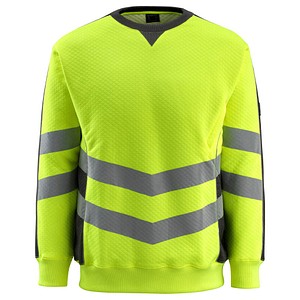 MASCOT® unisex Warnschutz-Langarmshirt Wigton  gelb, schwarz Größe 4XL