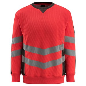 MASCOT® unisex Warnschutz-Langarmshirt Wigton  rot, dunkelanthrazit Größe S