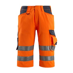MASCOT® unisex Warnschutzhose kurz Luton  orange, schwarzblau Größe 66