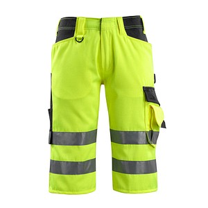 MASCOT® unisex Warnschutzhose kurz Luton  gelb, schwarzblau Größe 56