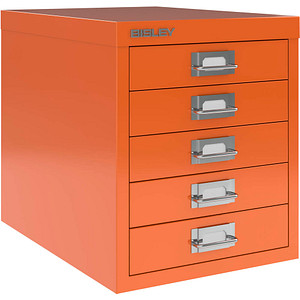 BISLEY MultiDrawer™ L125 Schubladenschrank orange mit 5 Schubladen 27,9 x 38,0 x 32,5 cm