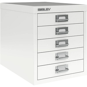 BISLEY MultiDrawer™ L125 Schubladenschrank verkehrsweiß mit 5 Schubladen 27,9 x 38,0 x 32,5 cm