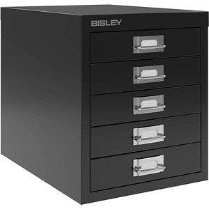 BISLEY MultiDrawer™ L125 Schubladenschrank schwarz mit 5 Schubladen 27,9 x 38,0 x 32,5 cm